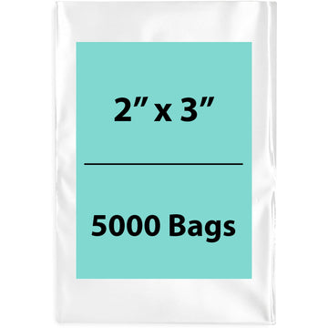 Clear Poly Bags 4 Mil size: 2 inch (width) X 3 inch (Height) Pack 5000 Bags